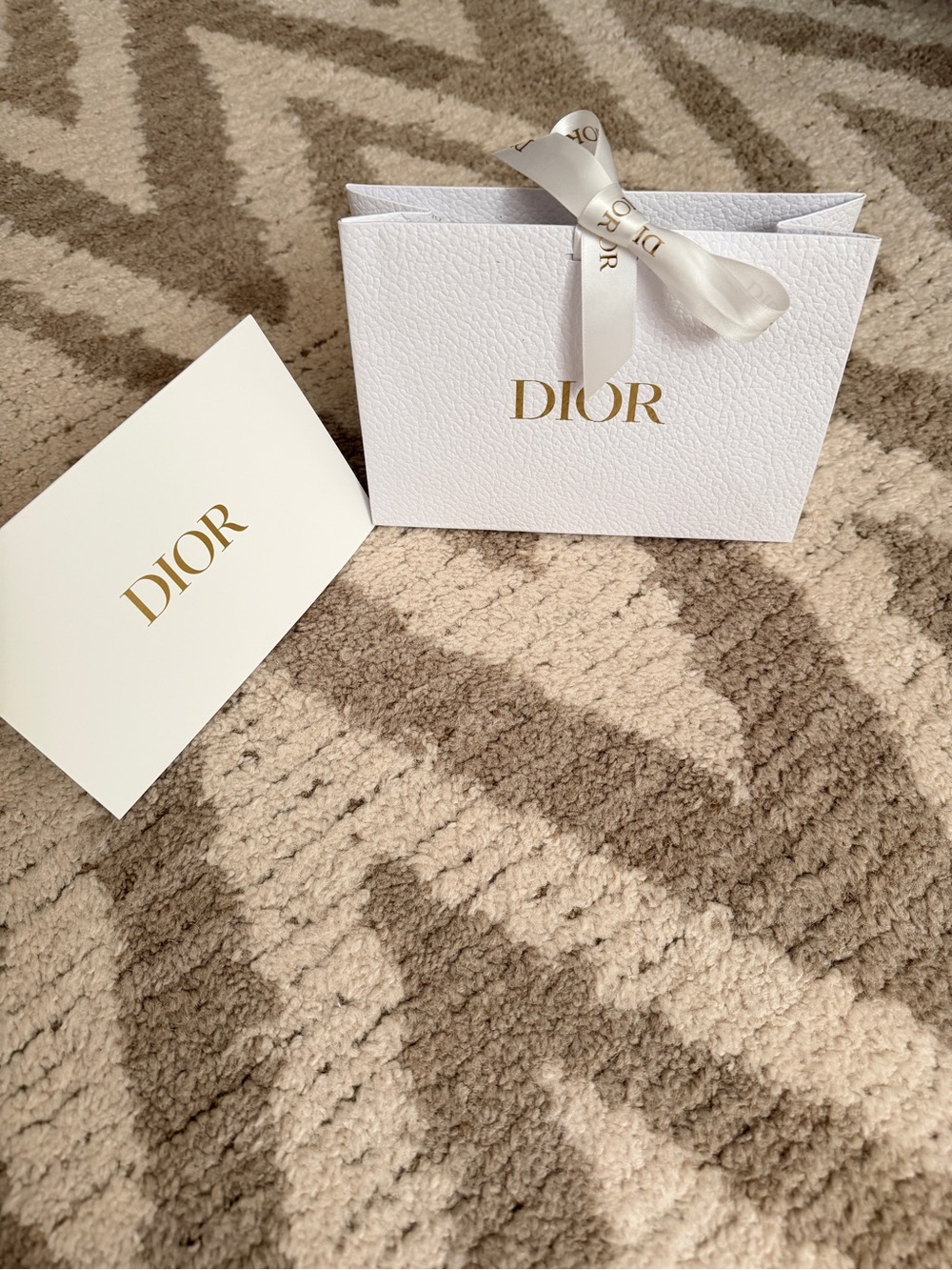 3/$15  Dior White and Gold Ribbon Gift Bag